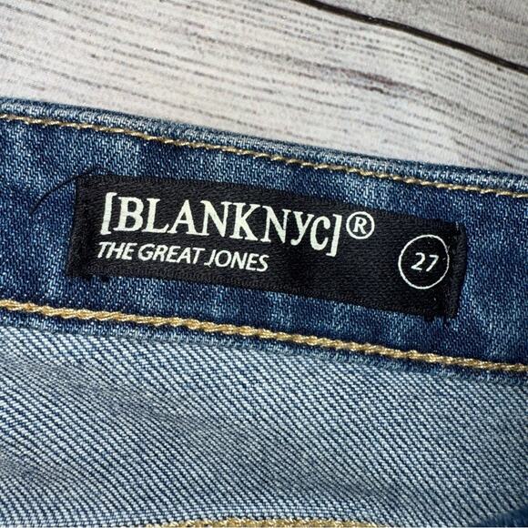 Blank NYC The Great Jones High Rise Skinny Jeans Medium Wash Distressing Size 27 - Picture 6 of 9